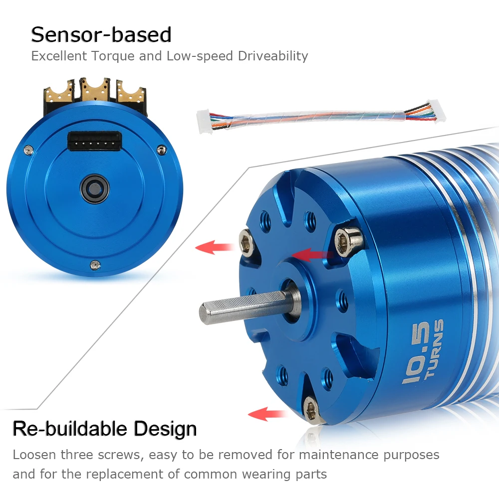 

RC Brushless MotorHigh Performance 540 10.5T 3450KV Sensored Brushless Motor for 1/10 RC Car Truck Parts