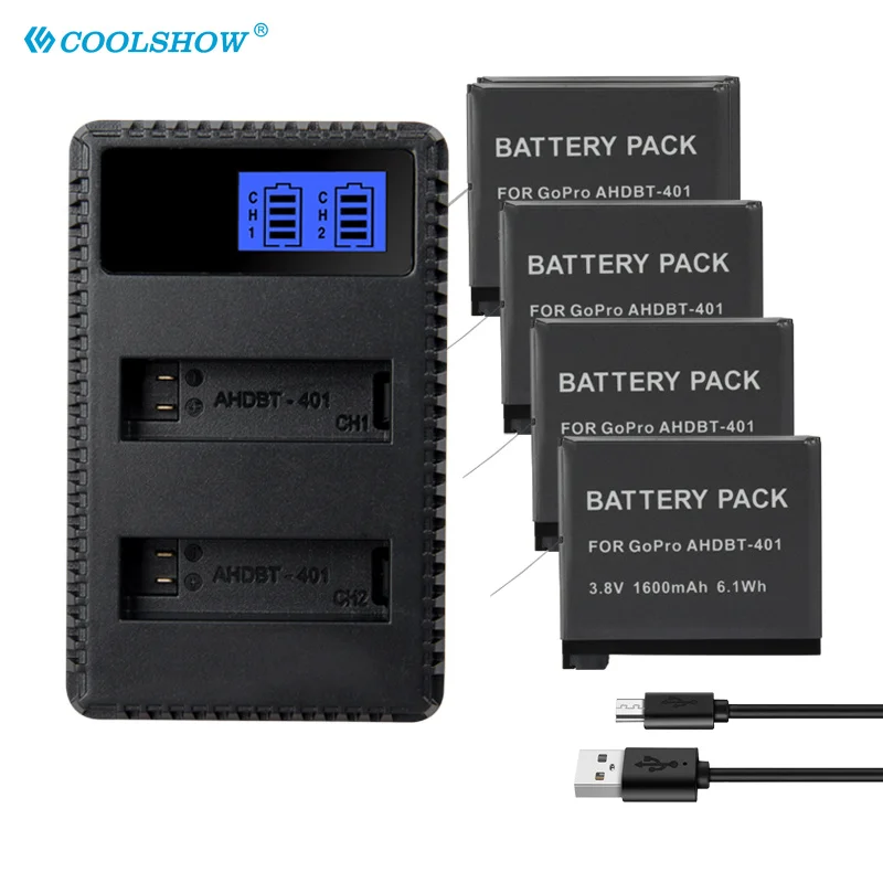 

1600mah Batteries for GoPro Hero 4 Bateria / For Go Pro Hero 4 GoPro Hero 4 Camera Battery Charger