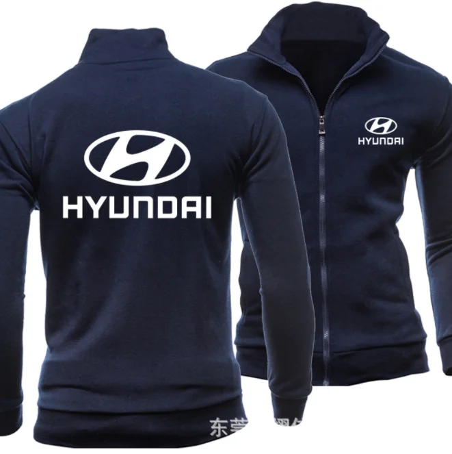 

High Quality print autumn men's HYUNDAL logo hoodless Sweatshirt Street jacket sportswear Pullover Men Coat 01b