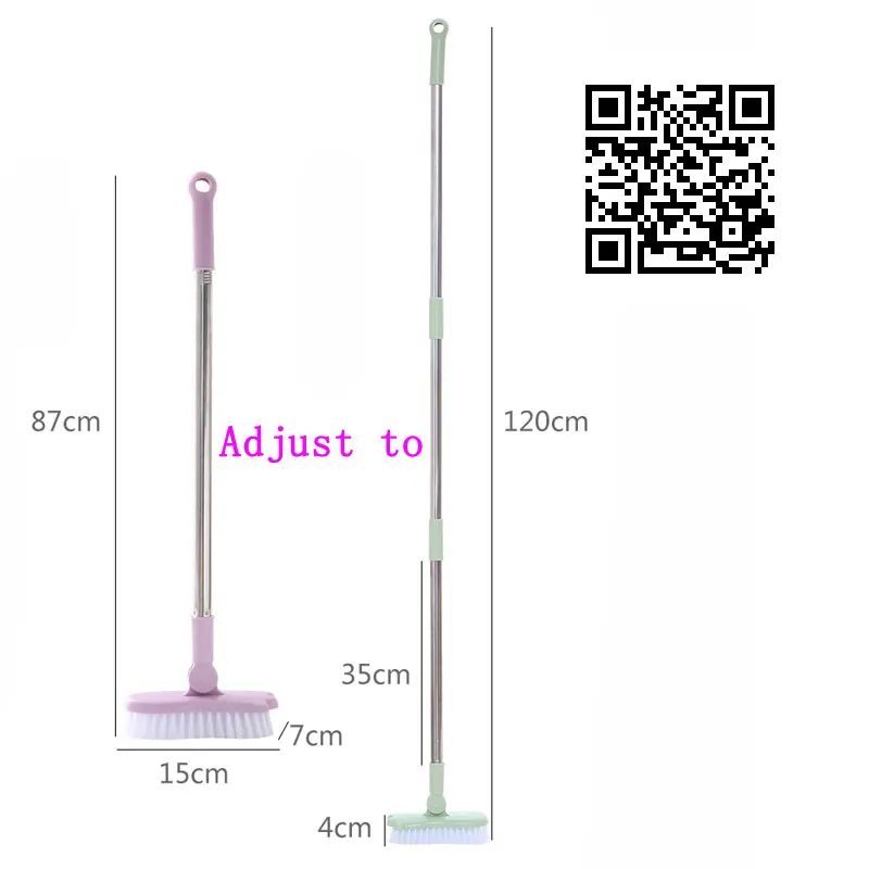 

vanzlife Bathroom long-handled brush bristles to scrub toilet bath brush ceramic tile floor cleaning brushes