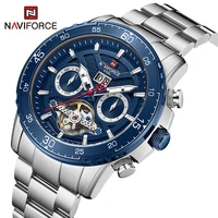 naviforce luxury automatic mechanical watch for men full stainless wrist watches fashion day and date display clock reloj hombre