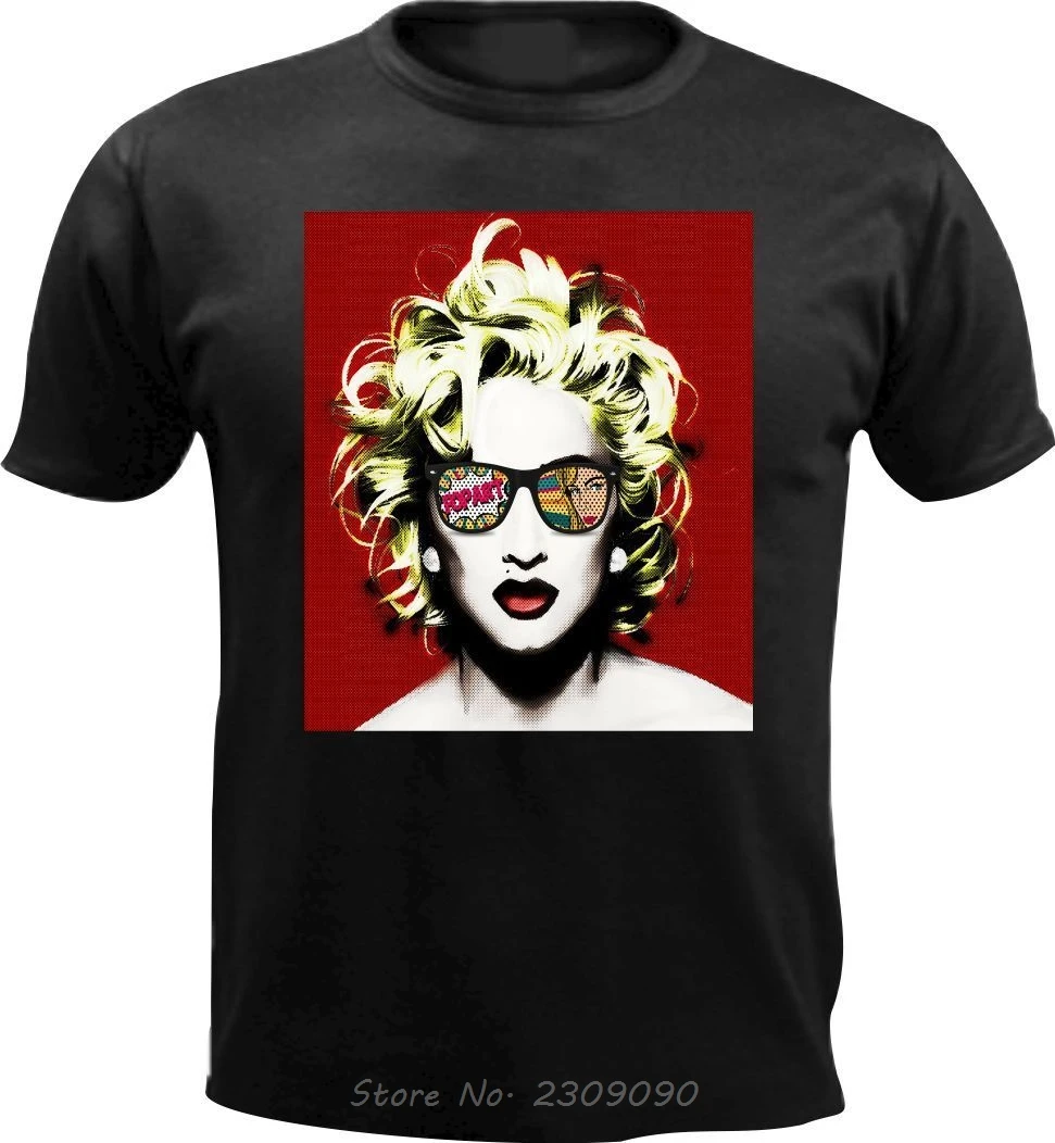 Мужская хлопковая футболка с изображением Мадонны певицы музыки в стиле поп-арт