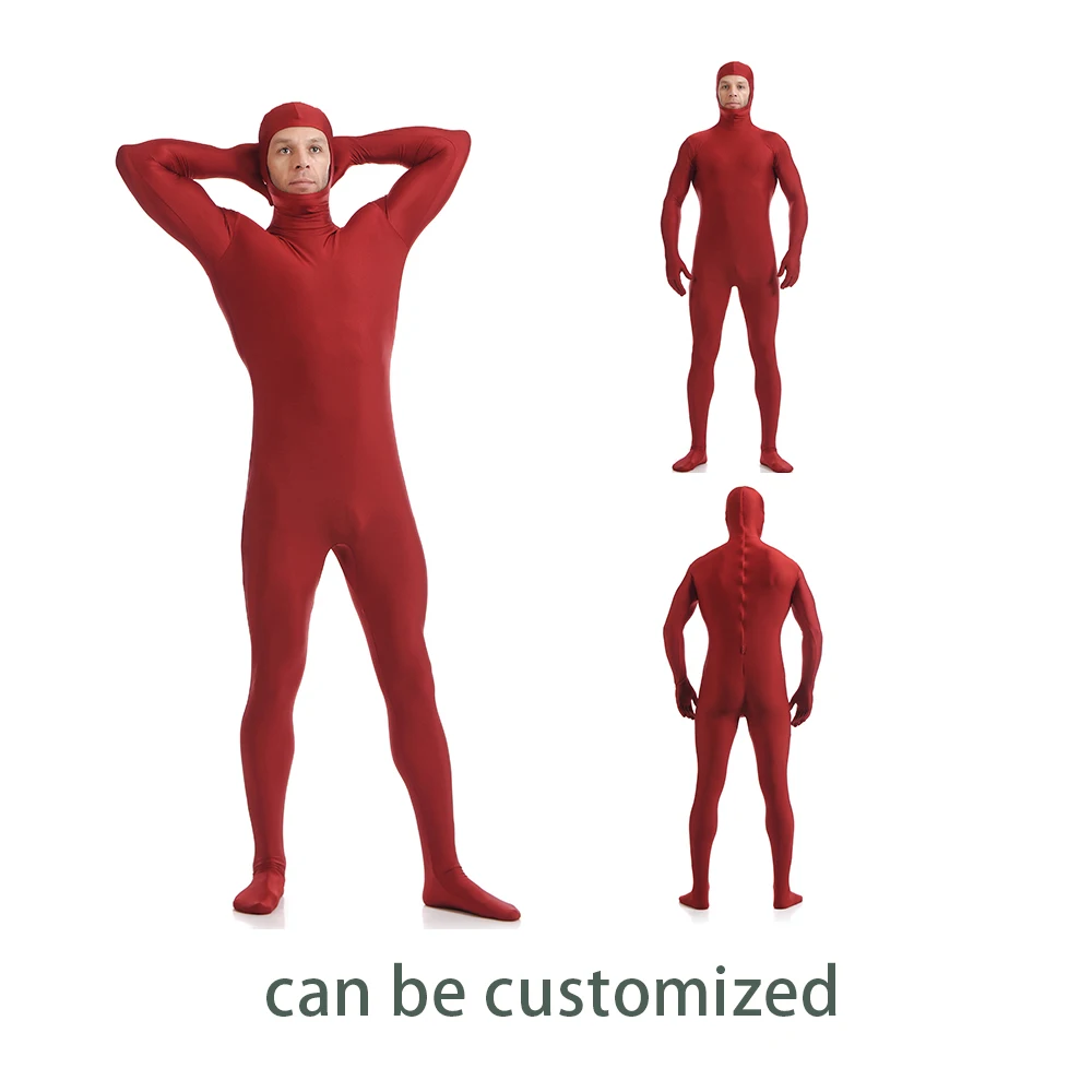 Костюмы зентай костюм с открытым лицом кожи Комбинезон на Хэллоуин взрослый