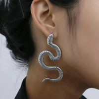 punk hip hop snake cobra stud earrings for women men long sagging ears accessories jewelry gothic serpent earrings gift 2020 new
