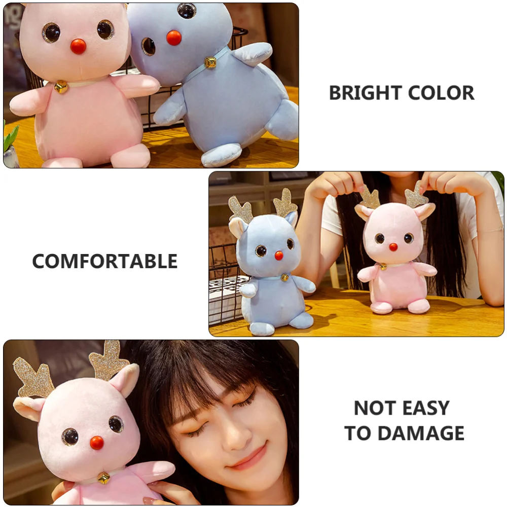 

1pc Deer Shape Doll Pillow Plush Toys Stuffed Animals Lovely Room Adornment