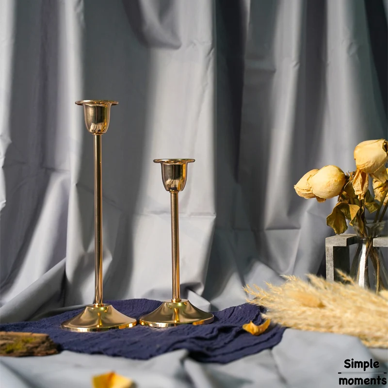 Простые моменты Классическая Бронзовая Свеча держатель свадебный подсвечник