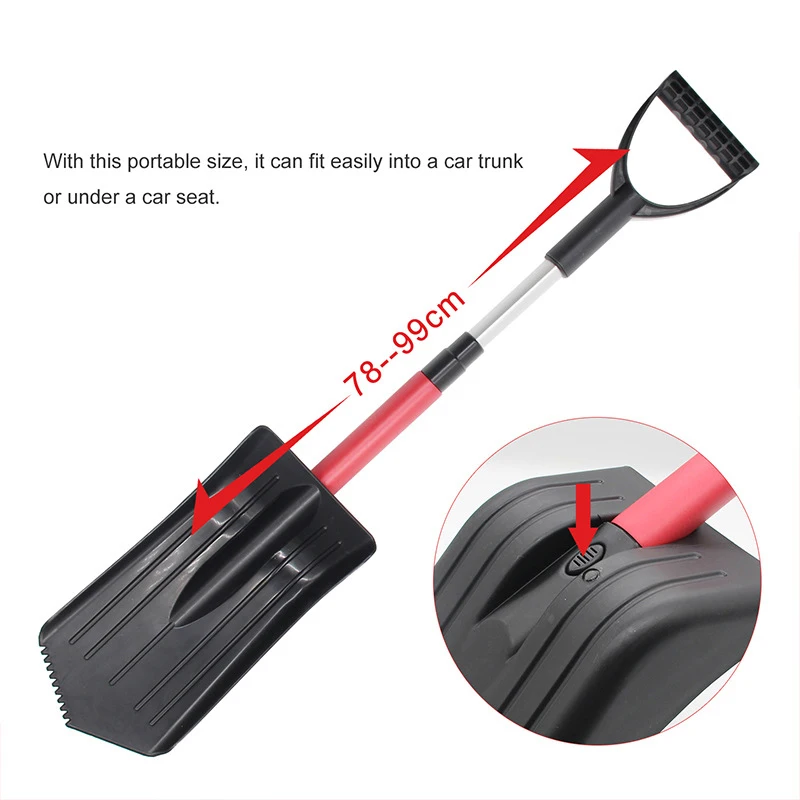 

3-In-1 Car Rotating Telescopic Snow Ice Scraper Snow Brush Deicing Shovel Removal Defrost Brush Winter Tools
