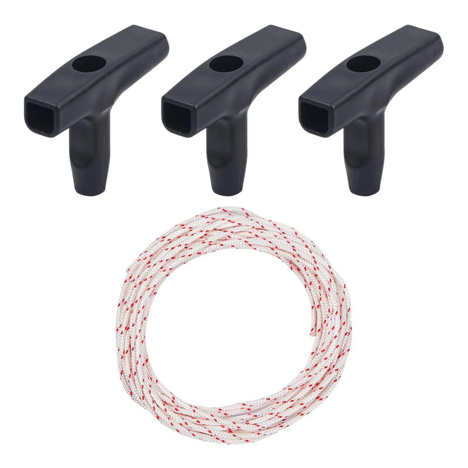 

3-piece Set Of Starter Handle Starter Handle Kit Premium Starter Grip With Recoil Rope Lawn Mower Cutter Engine Parts Pull Wire