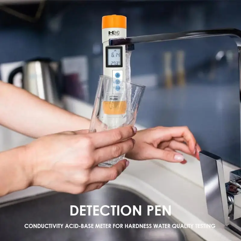 HM PH 200 ЖК цифровой дисплей Водонепроницаемый температура рН метр детектор ph для