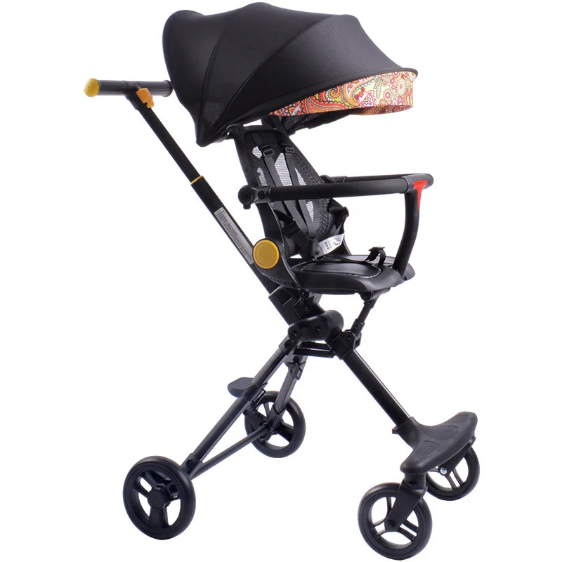 Baby Stroller 2 In 1 Foldable Reversible Baby Stroller Four Wheels High Landscape Baby Trolley Wheelchair Baby Carriage Car
