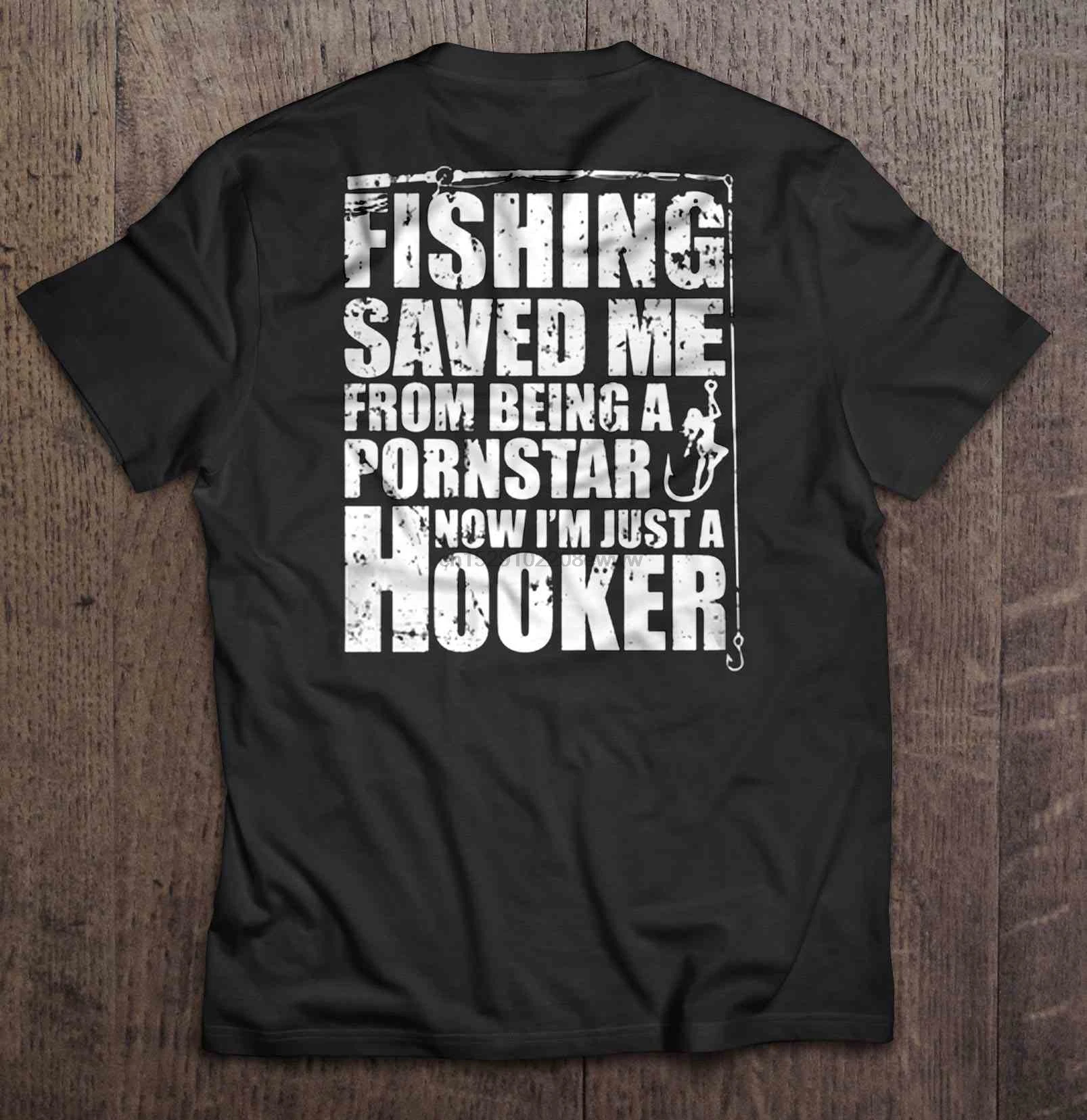 Мужская футболка для рыбалки Спасает меня от того чтобы быть порно звездой