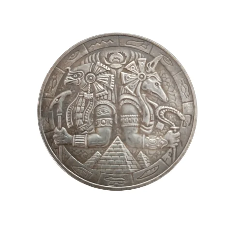

P-y-ramid Wanderer Commemorative Coin Anubis And Eagle Collect Coins Crafts Home Decoration Gift Accessories