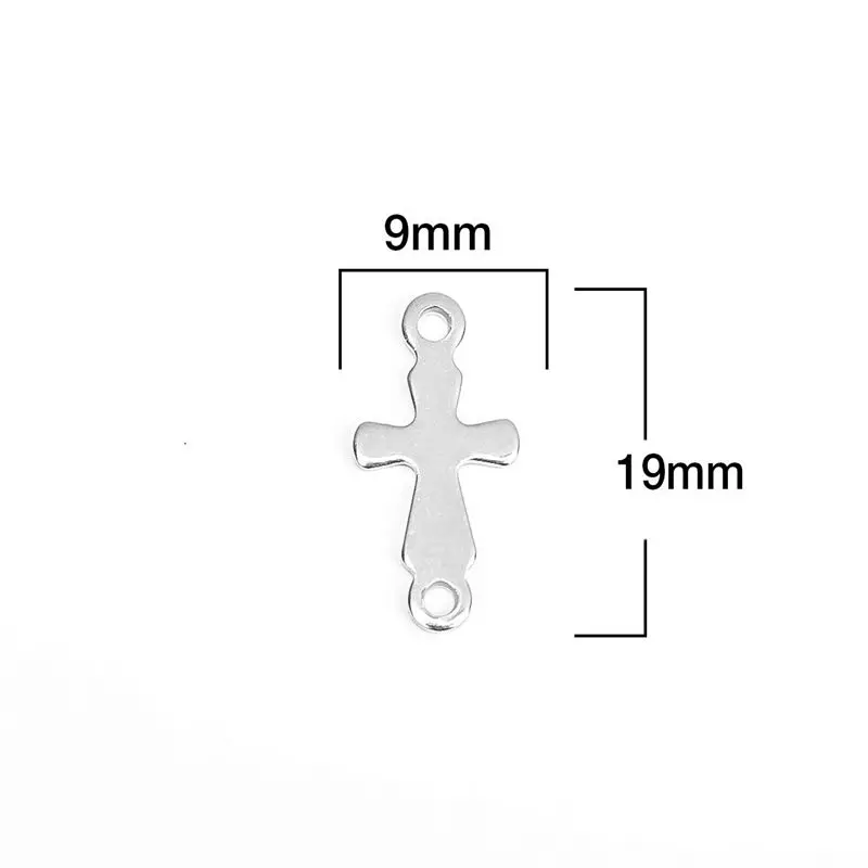 10 шт. разъемы из нержавеющей стали крест серебряный шарм для ювелирных изделий