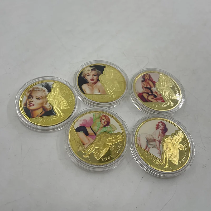 Знаменитые красивые золотые коллекционные монеты Iady с держателем для монет