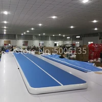 Free Shipping Air track 10m Blue Inflatable Gymnastics Airtrack Floor Tumbling Air Track For Kids Free One Pump hot sale
