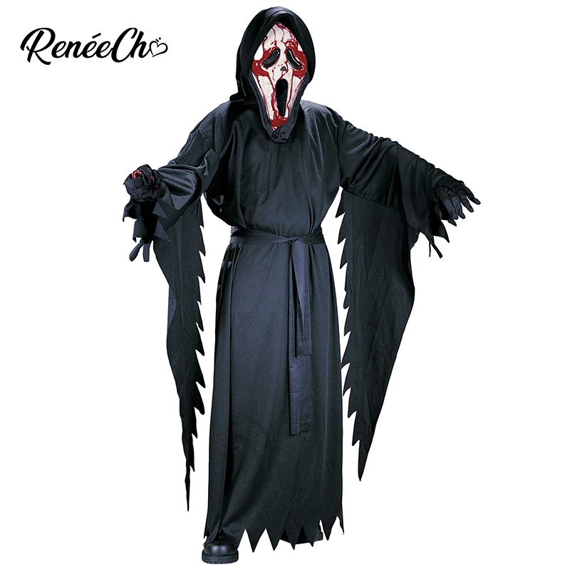 Reneecho Kids Ghost Face Costume Halloween For Boys Scary Cosplay Purim Carnival 2020 |