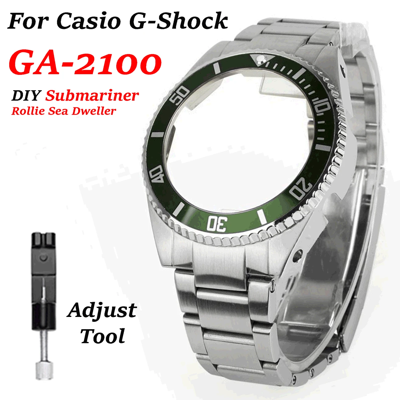 

Набор ремешков для часов из нержавеющей стали для Casio G-SHOCK GA2100, модифицированный морской житель для Casio GA-2100