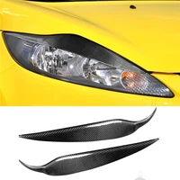 real carbon fiber front headlight eyelids eyebrow decorative trim cover for ford fiesta 2009 2012 exterior car accessories
