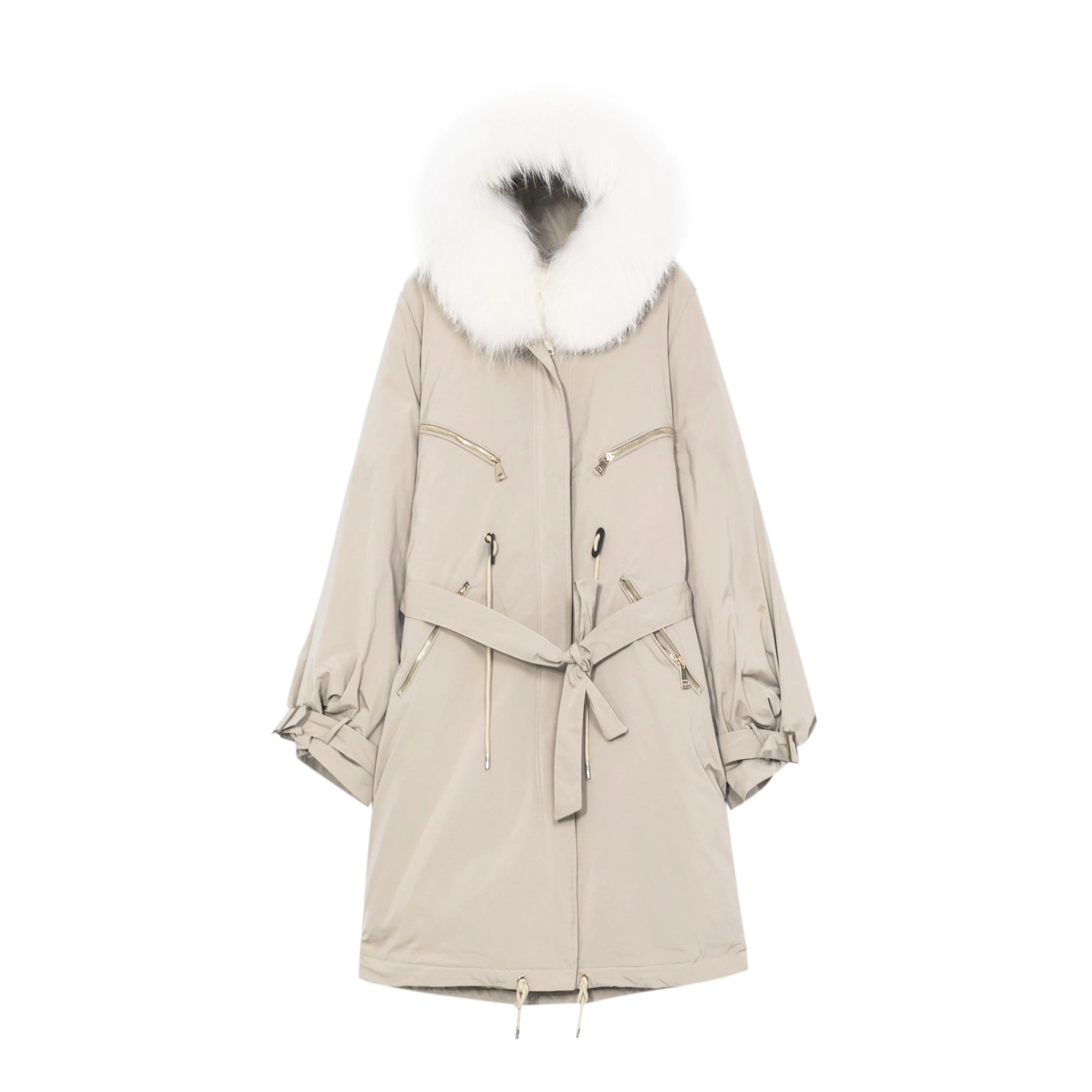 

Fur Parkas Women Down Cotton Jacket Lace Up Winter Jacket Women Thick Snow Wear Winter Coat Lady Clothing Female Jackets