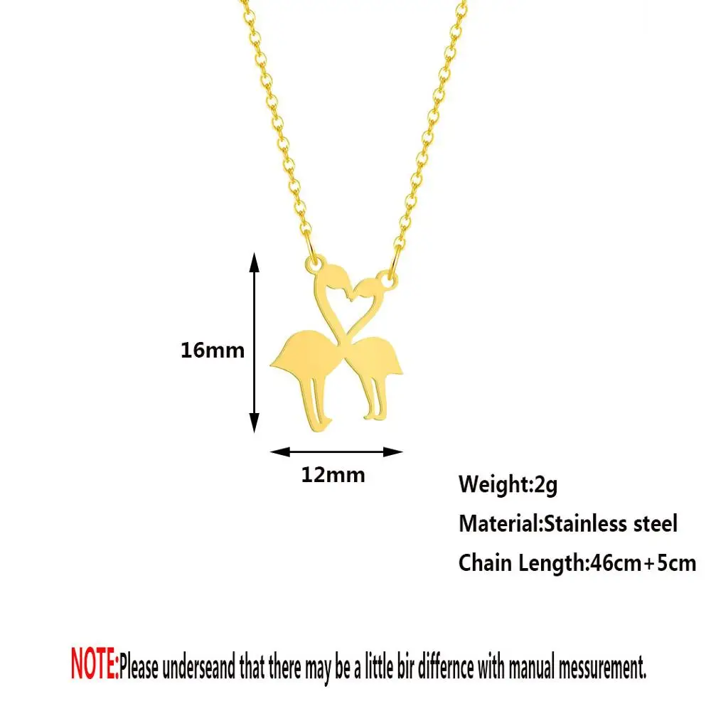 Чандлер Фламинго ожерелье для женщин девушек любящая птица подвеска длинная