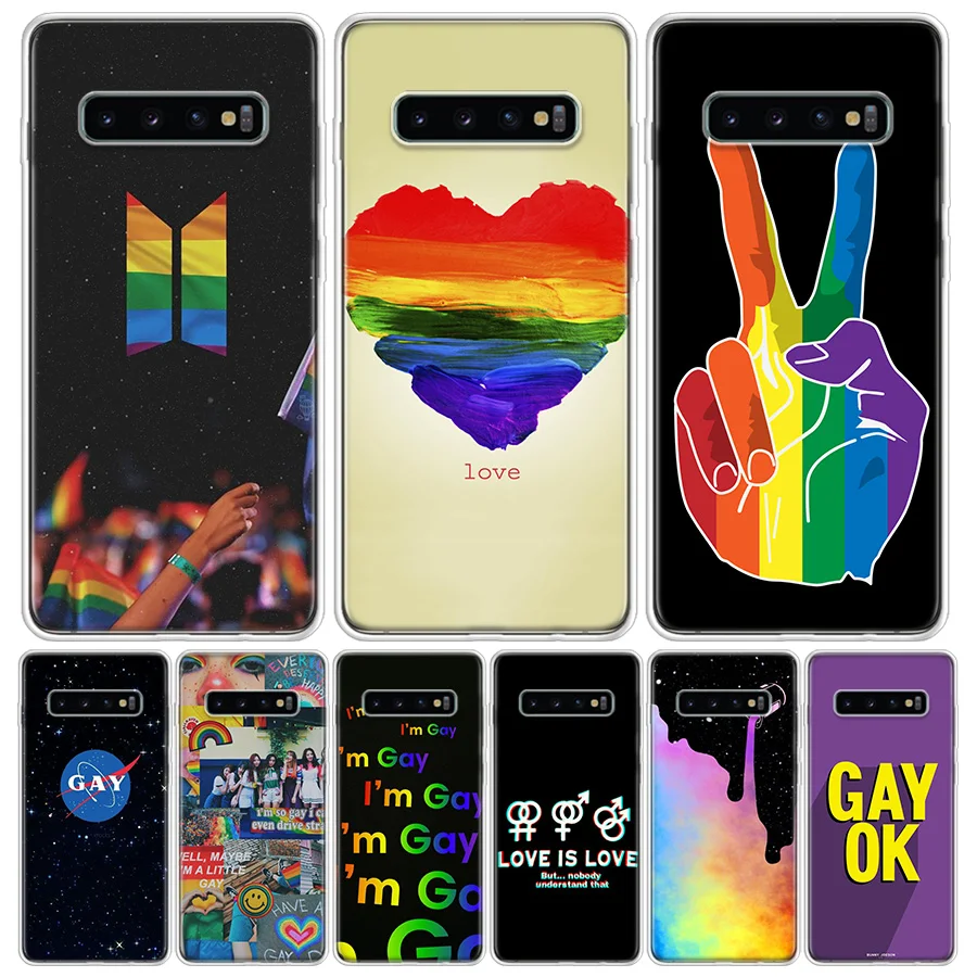 Радужный чехол для телефона геев и лесбиянок Samsung Galaxy S10 S20 Ultra Lite Note 10 9 8 S9 S8 J4 J6 J8 Plus