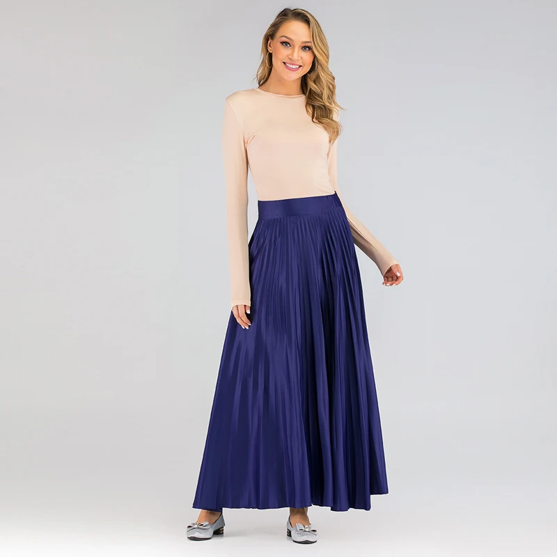 Плиссированная мусульманская юбка Женская кафтан абайя Турецкая