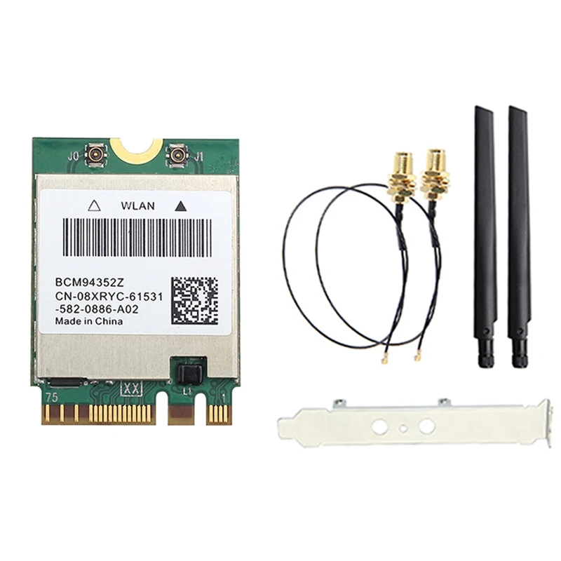 

BCM94352Z WiFi Card with 6DB Antenna 1200Mbps BT4.0 5G/2.4G Dual Band Support Airdrop for Hackintosh MAC OS