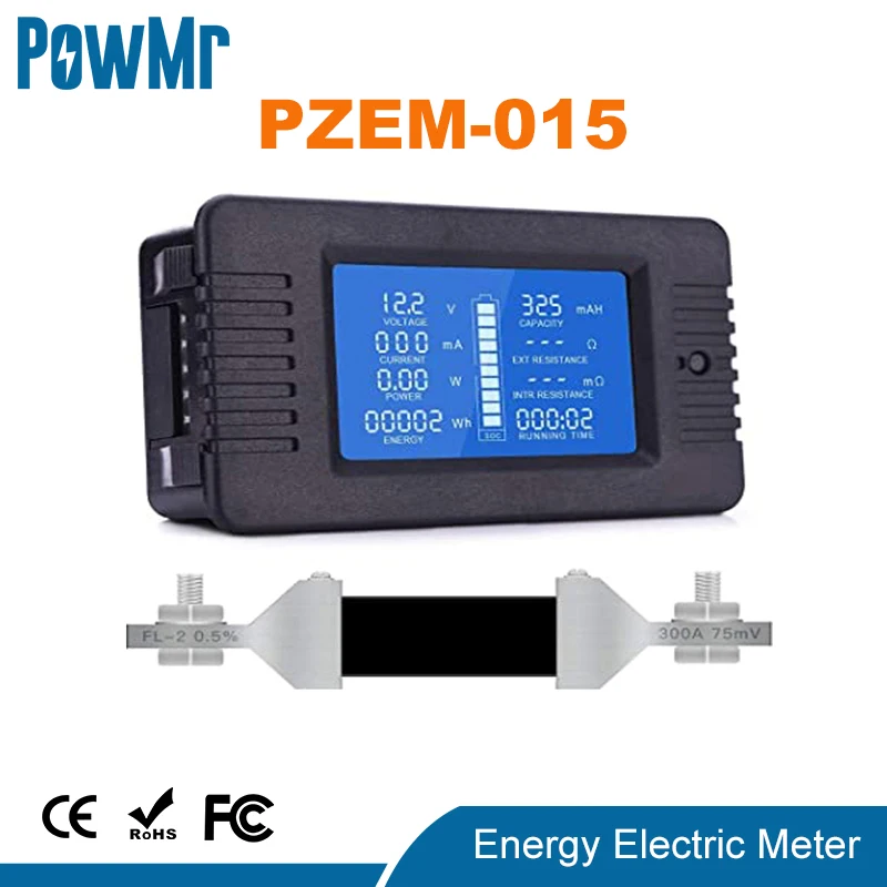 PZEM DC 0 200V 100A/300A 9 в 1 ЖК дисплей цифровой Дисплей мультиметр Батарея монитор