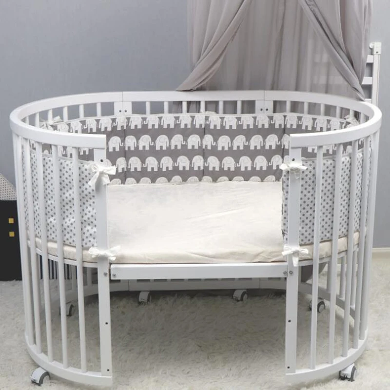 

Baby Bed Bumper for Newborn Baby Room Decoration Soft Crib Protector for Kids Cot Cushion with Cotton Cover Detachable BTN045