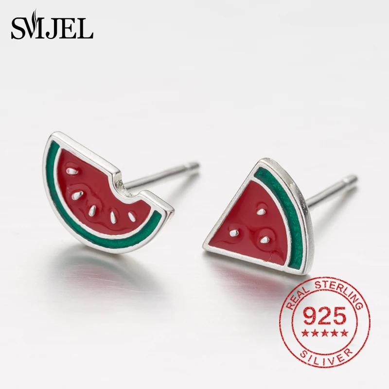 

Женские серьги-гвоздики в виде арбуза и ананаса, летнее ювелирное изделие из стерлингового серебра 925 пробы, серьги-гвоздики в форме сердца ...