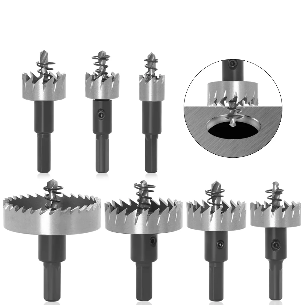 

7 Sizes HSS Drill Bit High Speed Steel Carbide Tip Hole Saw Tooth Cutter Metal Drilling Woodwork Cutting Carpentry Crowns