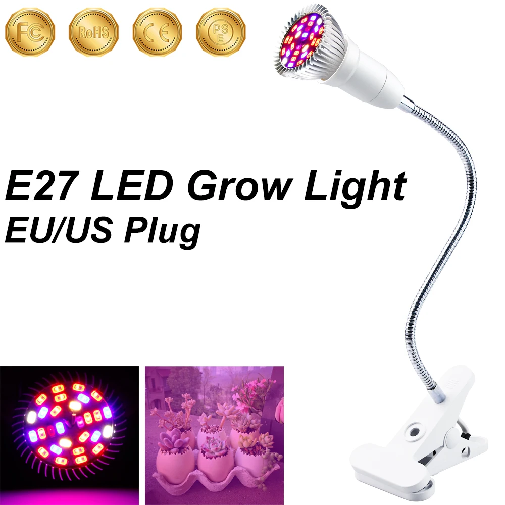 

Grow Light Led Bulb E26 Plant Growing Lamp E27 Full Spectrum Phyto Lamp 220V Greenhouse Flower Indoor Seedling Light 110V EU/US