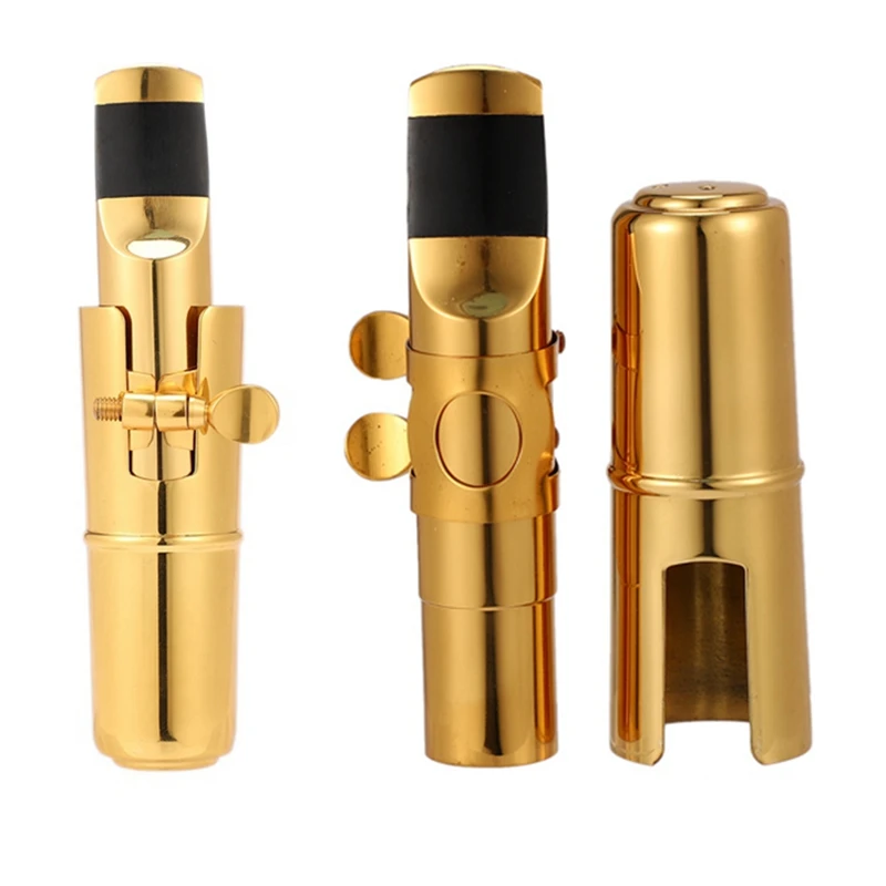 

Sax Mouthpiece Tone Gold Plated Alto Saxophone Metal Mouthpiece + Cap + Ligature