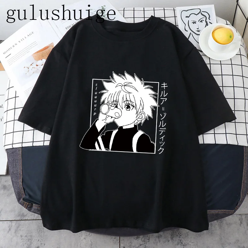 Kawaii Hunter X Killua футболка Женская милая японская аниме Hisoka Kurapika Манга Мультфильм