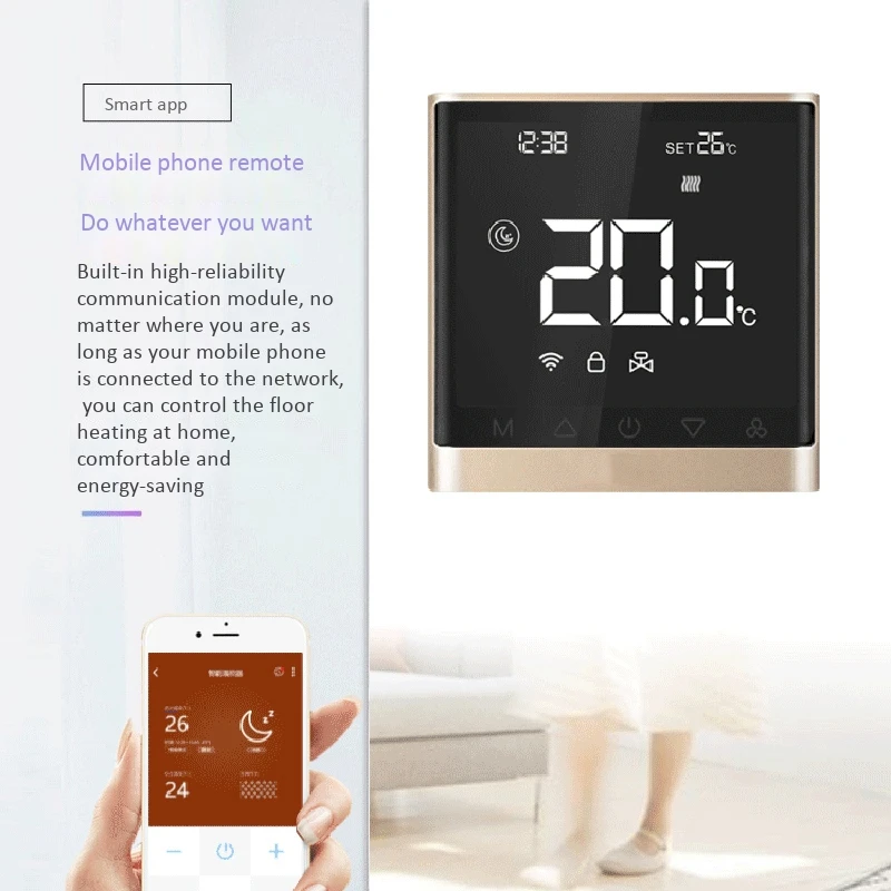 Wifi Thermostat Smart APP Control Temperature Controller Electric Floor Heating with Press Screen | Бытовая техника