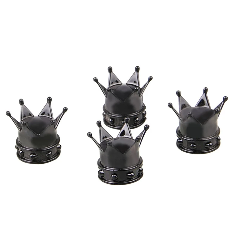

Black Crown Universal Tire Valve Dust Set of 4 Air-tight Leak-proof Seals for t.u.k. Motorcycles