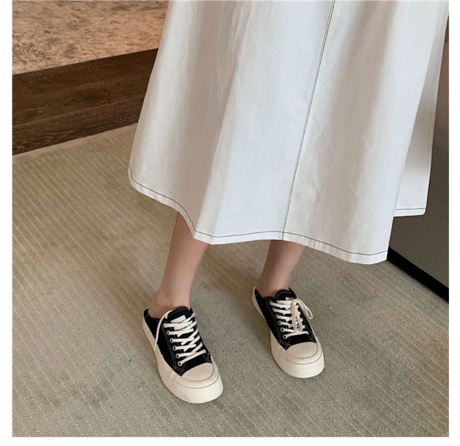

Summer Out Fit For Women High Waist Elegance Skirt Solid Color Loose Design