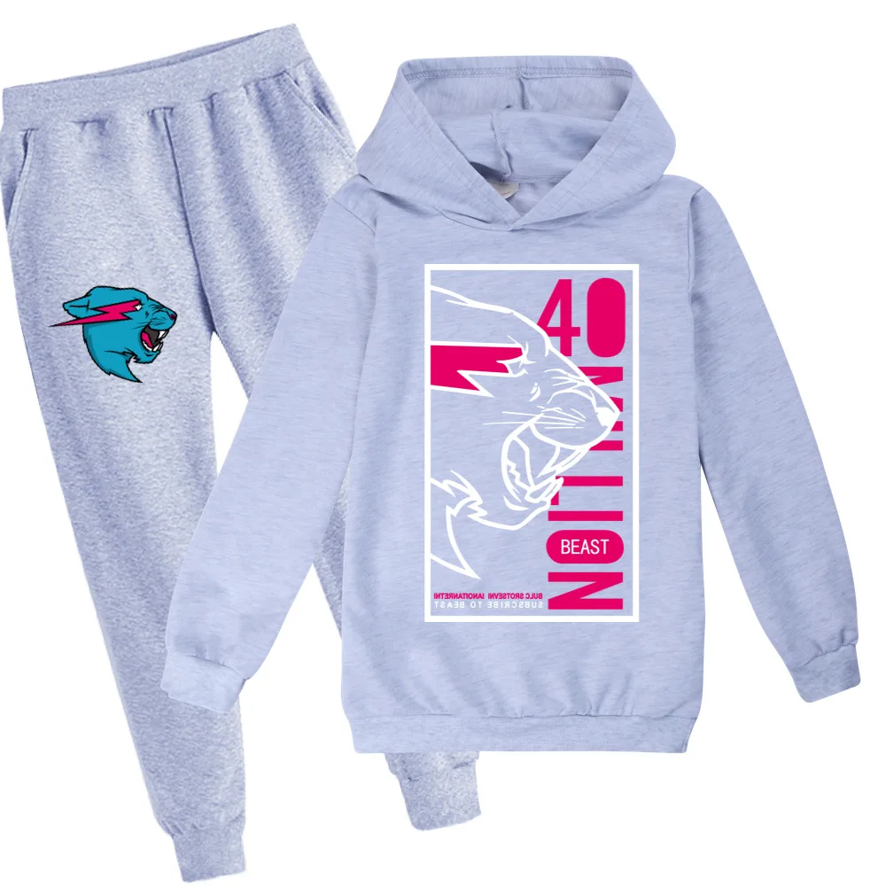 Cartoon Sweatshirt Fall Outdoor Sports Two-Piece Hoodies + Pants Boys And Girls Streetwear Kids Casual Pullover Teen Coat 3T-15T