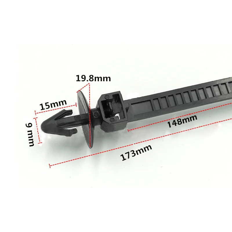 

20PCS Cars Mount Wire Tie Clip Releasable Nylon Tie Wrap Cable Fastening Clips Self-locking Plastic Zip Tie