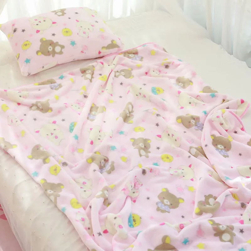 

Cartoon Anpanman Duffy Bear Luna Cat Pillow Case Cover Plush Flannel Blanket Bed Sheet Lady Romantic Gift Girl Toy