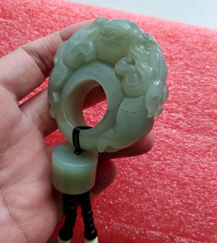 Ручной серый нефритовый амулет для собак украшения талисман счастливого зверя |