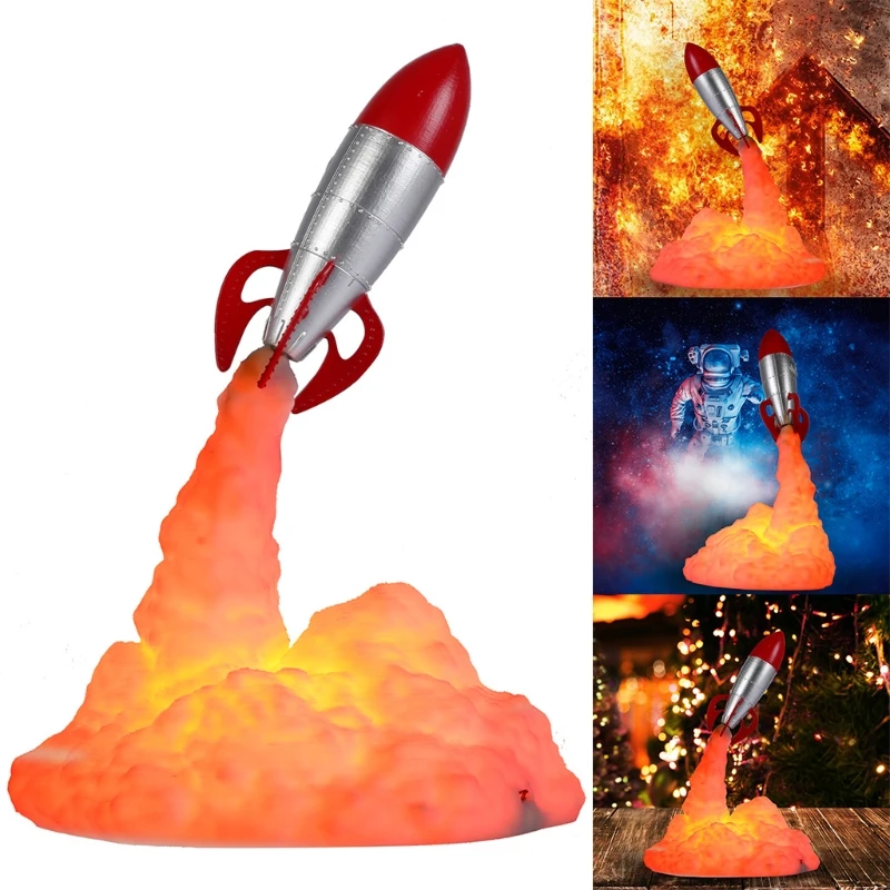 

3D Print Rocket Lamp Space Shuttle Night Light Moon Lamp with USB Rechargeable for Rocket Lovers Girls Boys Birthday Gift
