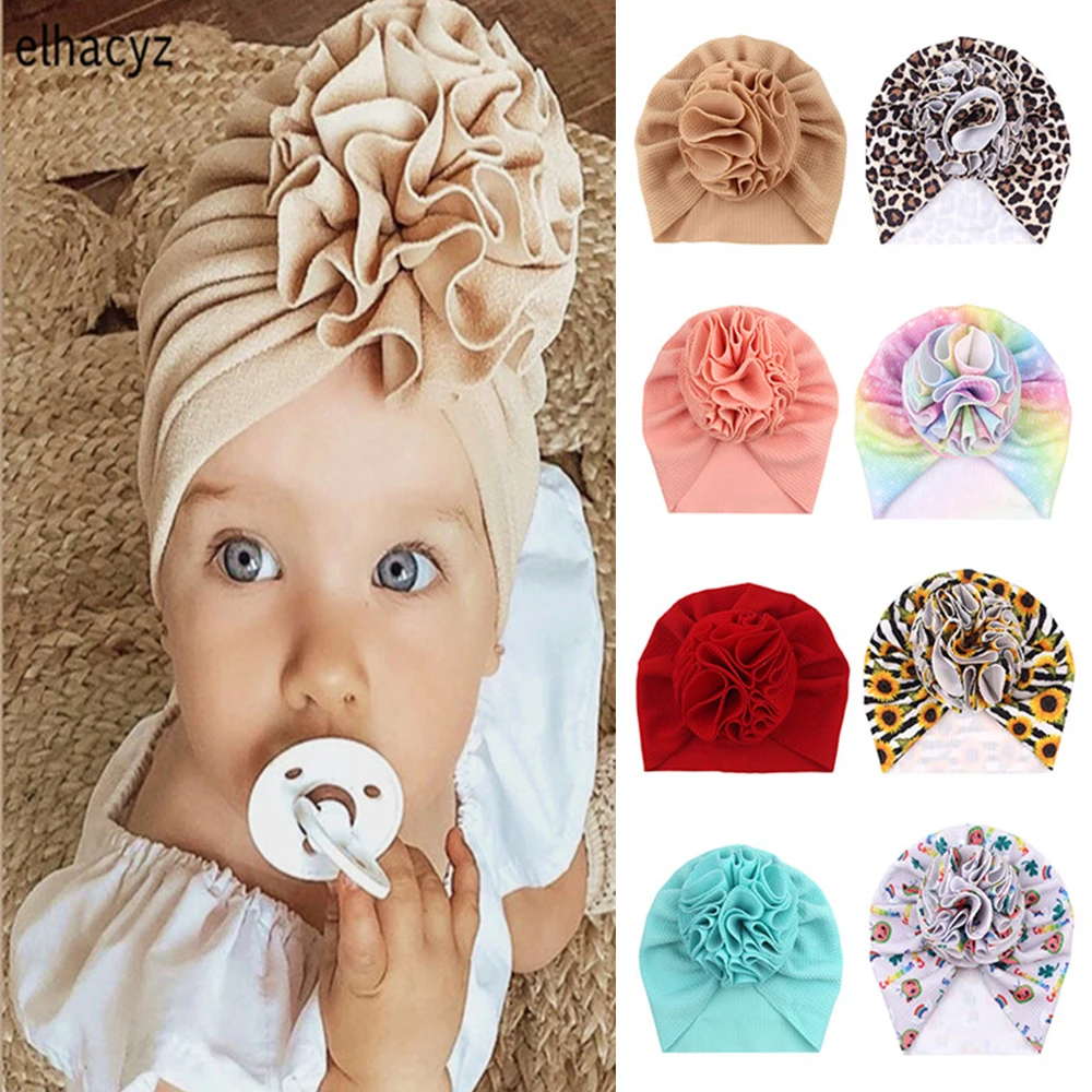 

Sweet Flower Baby Headband Children Turban Infant Hat Toddler Headwrap Bowknot Bonnet Hair Band Newborn Cap Kid Hair Accessories