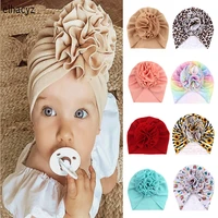 sweet flower baby headband children turban infant hat toddler headwrap bowknot bonnet hair band newborn cap kid hair accessories