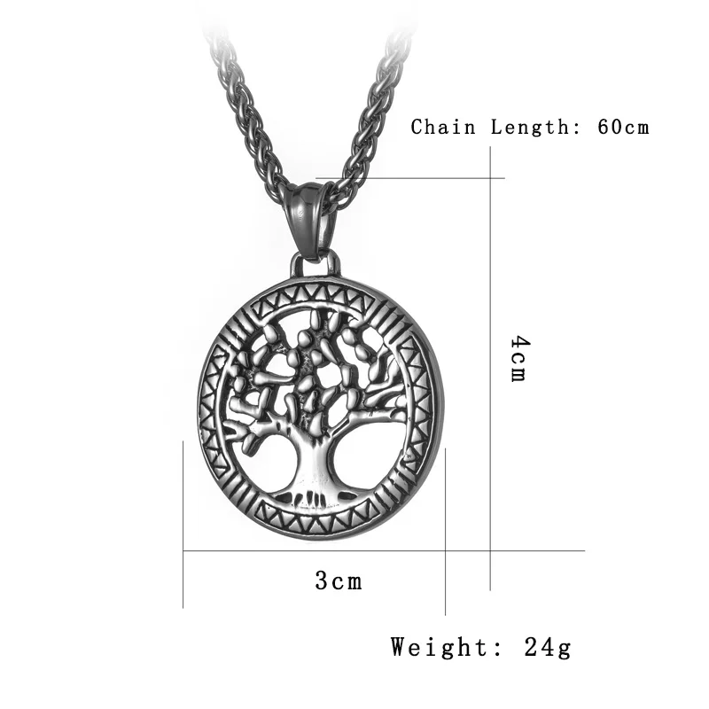 Открытое дерево жизни кулон ожерелье для женщин и мужчин из нержавеющей стали