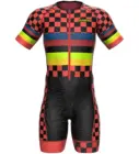 Комбинезон для велоспорта мужской, цельный костюм для триатлона, костюм для бега в клетку со звездами, велокостюм, костюм для велоспорта