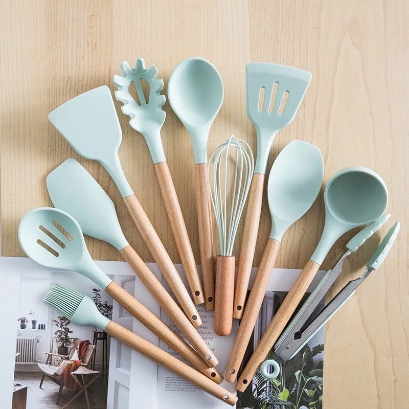 cucina для кухни кухонные аксессуары utensílios de cozinha Silicone kitchenware combination durable and safe cooking tool