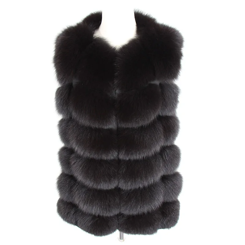 short vest-1 Зима, новое качество, Лисий мех, женский короткий секционный теплый уплотненный натуральный Лисий мех, модное роскошное тонкое пальто из лисьего меха для женщин - Цвет: short vest-1