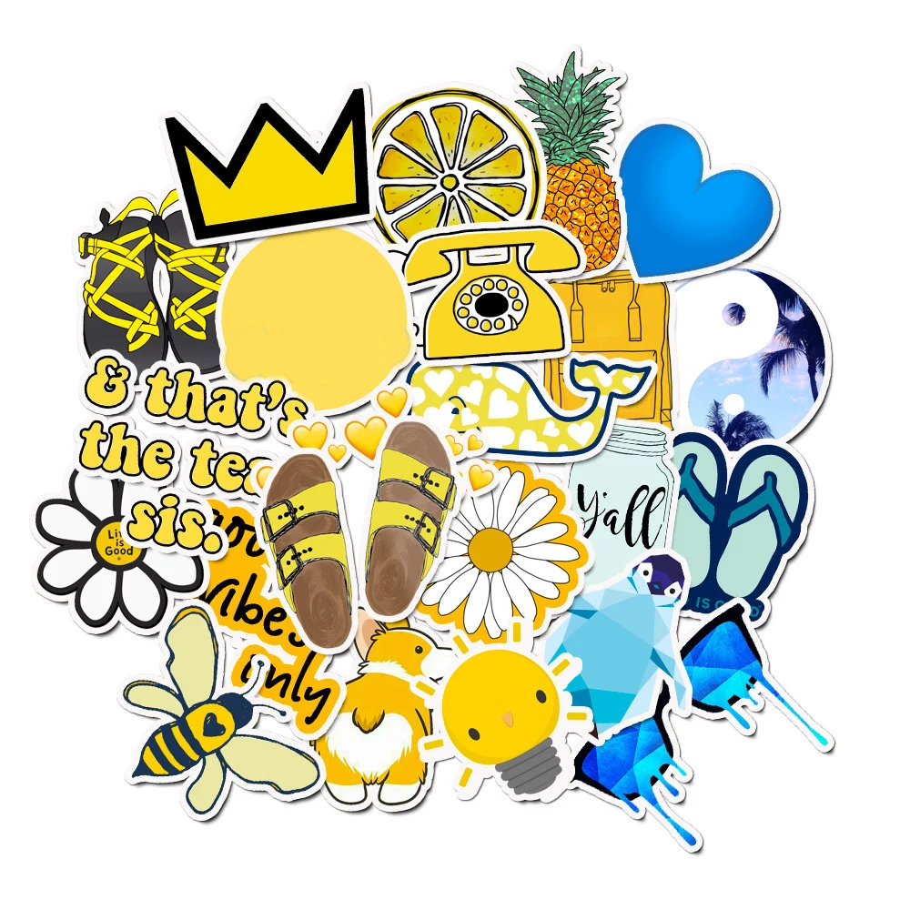 100 PCS Cartoon Simple VSCO Girls Kawaii Stickers For Chidren Toy Waterproof Sticker to DIY Laptop Bicycle Helmet Car Decals | Игрушки и