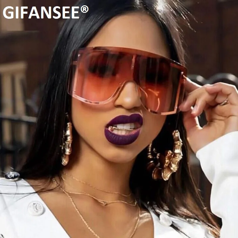 GIFANSEE негабаритные солнцезащитные очки без оправы Женская защитная маска
